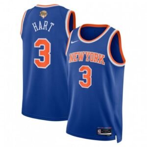 Josh Hart Towns New York Knicks Nike Blue 2026 NBA Finals Patch Swingman Jersey