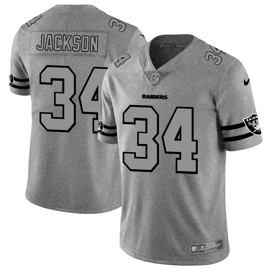 Las Vegas Raiders #34 Bo Jackson Nike Gray Gridiron II Vapor Untouchable Limited NFL Jersey