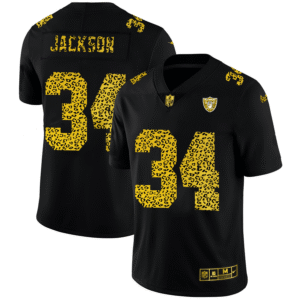 Las Vegas Raiders #34 Bo Jackson Nike Leopard Print Fashion Vapor Limited NFL Jersey Black