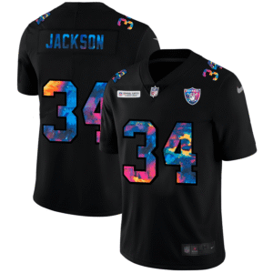 Las Vegas Raiders #34 Bo Jackson Nike Multi-Color Black 2020 NFL Crucial Catch Vapor Untouchable Limited Jersey