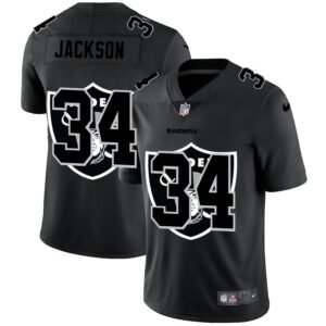 Las Vegas Raiders #34 Bo Jackson Nike Team Logo Dual Overlap Limited NFL Jersey Black