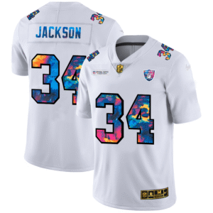 Las Vegas Raiders #34 Bo Jackson White Nike Multi-Color 2020 NFL Crucial Catch Limited NFL Jersey