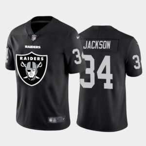 Las Vegas Raiders #34 Bo Jackson Black Nike Big Team Logo Vapor Limited NFL Jersey