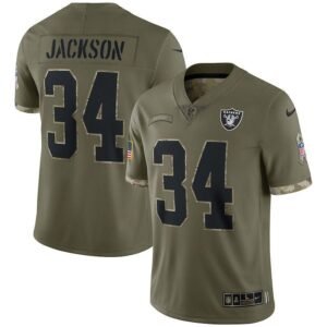 Las Vegas Raiders #34 Bo Jackson Nike 2022 Salute To Service Limited Jersey – Olive