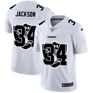 Las Vegas Raiders #34 Bo Jackson White Nike Team Logo Dual Overlap Limited NFL Jersey