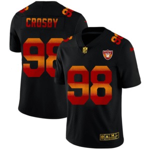 Las Vegas Raiders #98 Maxx Crosby Black Nike Red Orange Stripe Vapor Limited NFL Jersey