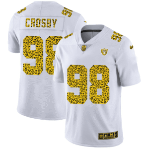 Las Vegas Raiders #98 Maxx Crosby Nike Flocked Leopard Print Vapor Limited NFL Jersey White