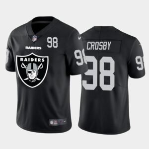 Las Vegas Raiders #98 Maxx Crosby Black Nike Big Team Logo Player Vapor Limited NFL Jersey