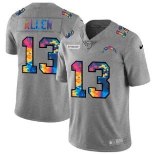 Los Angeles Chargers #13 Keenan Allen Nike Multi-Color 2020 NFL Crucial Catch NFL Jersey Greyheather