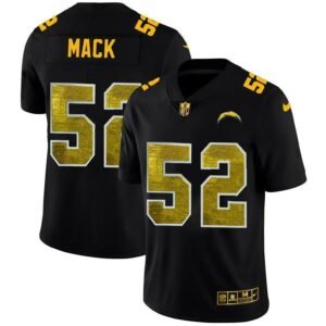 Los Angeles Chargers #52 Khalil Mack Black Nike Golden Sequin Vapor Limited NFL Jersey