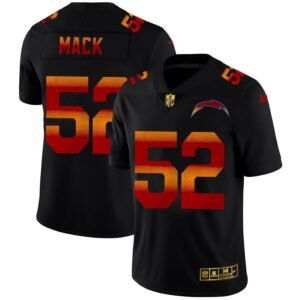 Los Angeles Chargers #52 Khalil Mack Black Nike Red Orange Stripe Vapor Limited NFL Jersey