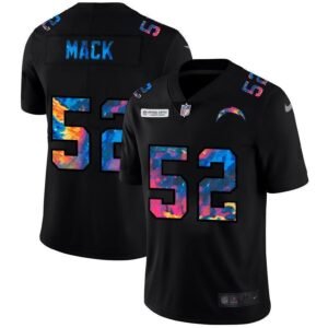 Los Angeles Chargers #52 Khalil Mack Nike Multi-Color Black 2020 NFL Crucial Catch Vapor Untouchable Limited Jersey