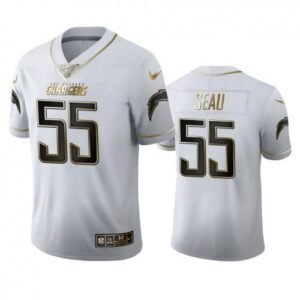 Los Angeles Los Angeles Chargers #55 Junior Seau Nike White Golden Edition Vapor Limited NFL 100 Jersey