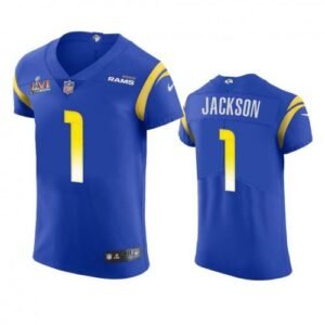 Los Angeles Rams #1 Desean Jackson Super Bowl LVI Patch Nike Vapor Elite Player NFL Jersey – Royal