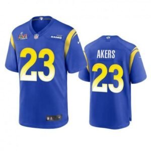 Los Angeles Rams #23 Cam Akers Super Bowl LVI Patch Nike Game NFL Jersey – Royal
