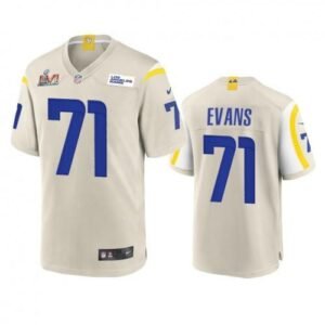 Los Angeles Rams #71 Bobby Evans Super Bowl LVI Patch Nike Game NFL Jersey – Bone