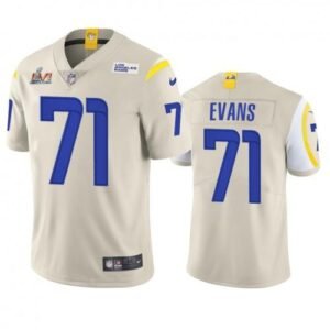 Los Angeles Rams #71 Bobby Evans Super Bowl LVI Patch Nike Vapor Limited NFL Jersey – Bone