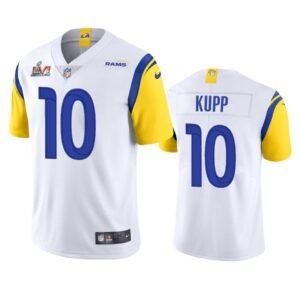 Los Angeles Rams #10 Cooper Kupp Super Bowl LVI Patch Nike Alternate Vapor Limited NFL Jersey – White