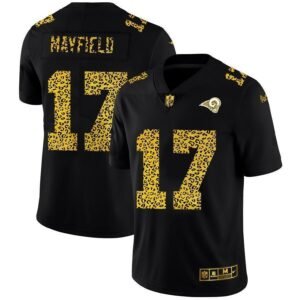 Los Angeles Rams #17 Baker Mayfield Nike Leopard Print Fashion Vapor Limited NFL Jersey Black