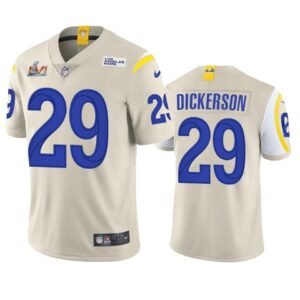 Los Angeles Rams #29 Eric Dickerson Super Bowl LVI Patch Nike Vapor Limited NFL Jersey – Bone