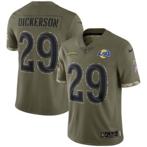 Los Angeles Rams #29 Eric Dickerson Nike 2022 Salute To Service Limited Jersey – Olive