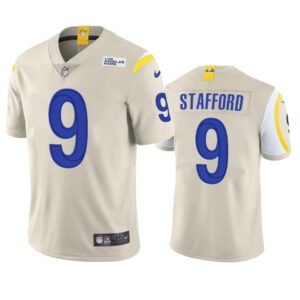 Los Angeles Rams #9 Matthew Stafford Nike Vapor Limited NFL Jersey – Bone