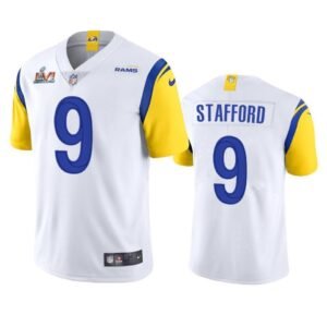 Los Angeles Rams #9 Matthew Stafford Super Bowl LVI Patch Nike Alternate Vapor Limited NFL Jersey – White