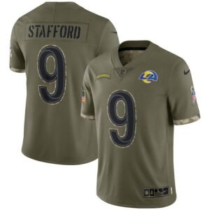 Los Angeles Rams #9 Matthew Stafford Nike 2022 Salute To Service Limited Jersey – Olive
