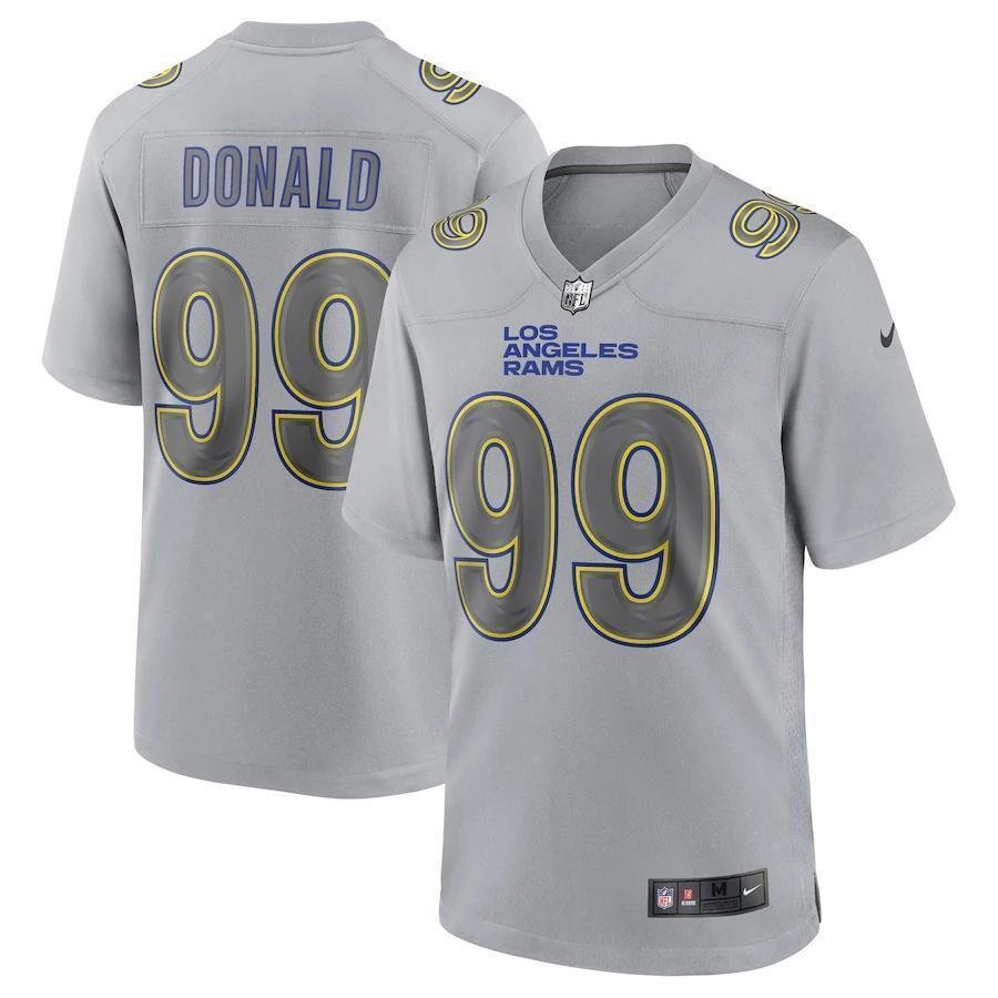 Los Angeles Rams #99 Aaron Donald Gray Atmosphere Fashion Game Jersey