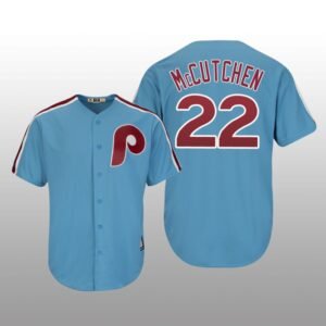 Men’s Andrew McCutchen Philadelphia Phillies Light Blue Cool Base Cooperstown Player Jersey