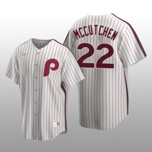 Men’s Andrew McCutchen Philadelphia Phillies White Home Cooperstown Collection Jersey