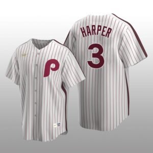 Men’s Bryce Harper Philadelphia Phillies White Home Cooperstown Collection Jersey