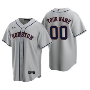 Men’s Houston Astros Gray Replica 2020 Road Custom Jersey