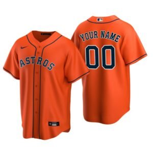 Men’s Houston Astros Orange Replica 2020 Alternate Custom Jersey
