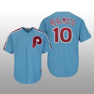 Men’s J.T. Realmuto Philadelphia Phillies Light Blue Cool Base Cooperstown Player Jersey