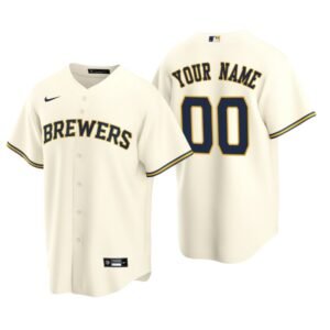 Men’s Milwaukee Brewers Cream Replica 2020 Home Custom Jersey