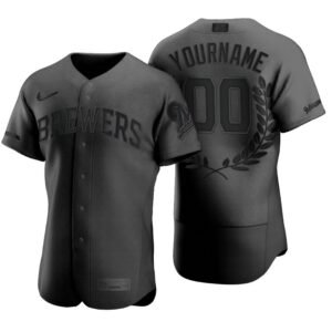 Men’s Milwaukee Brewers Custom Black Award Collection Jersey