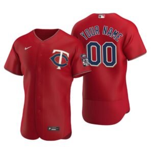 Men’s Minnesota Twins Custom Red Authentic 2020 Alternate Jersey