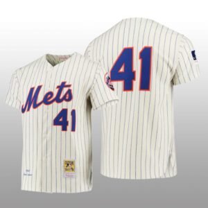 Men’s New York Mets Tom Seaver Cream Cooperstown Collection Authentic hall of fame Jersey