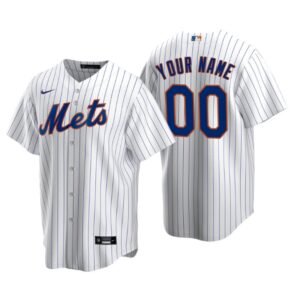 Men’s New York Mets White Replica 2020 Home Custom Jersey