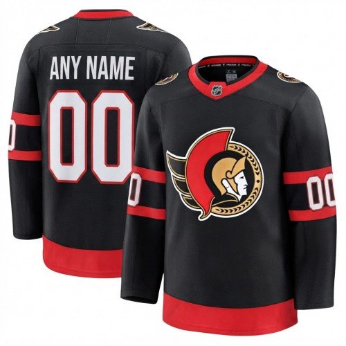 Men’s Ottawa Senators Black Home Premium Custom Jersey