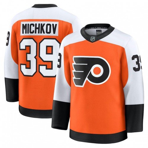 Men’s Philadelphia Flyers Matvei Michkov Orange Home Premium Jersey
