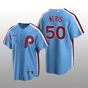 Men’s Philadelphia Phillies Hector Neris Light Blue Cooperstown Collection Road Jersey
