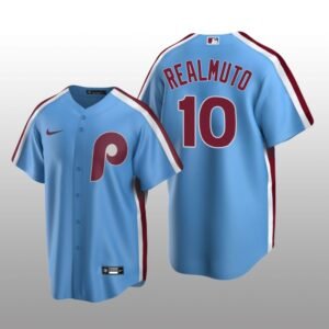 Men’s Philadelphia Phillies J.T. Realmuto Light Blue Cooperstown Collection Road Jersey