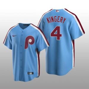 Men’s Philadelphia Phillies Scott Kingery Light Blue Cooperstown Collection Road Jersey