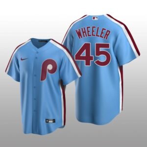 Men’s Philadelphia Phillies Zack Wheeler Light Blue Cooperstown Collection Road Jersey