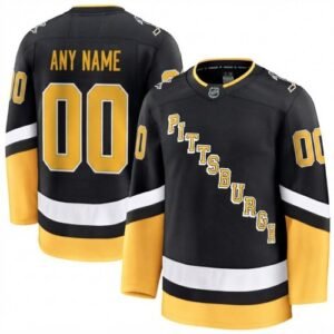 Men’s Pittsburgh Penguins Black Alternate Premium Custom Jersey