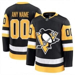 Men’s Pittsburgh Penguins Black Home Premium Custom Jersey
