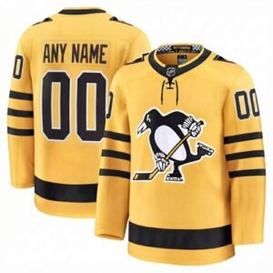 Men’s Pittsburgh Penguins Gold Alternate Premium Custom Jersey