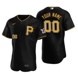 Men’s Pittsburgh Pirates Custom Black Authentic Alternate Jersey